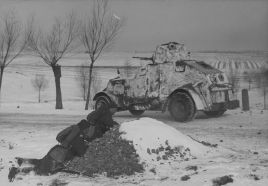 Samochód pancerny wz.29 durante las maniobras de primavera en la zona de Przemyśl-Lviv. 1934.