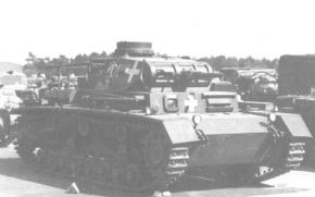 Panzerbefehlswagen III Ausf. D con la Balkenkreuz de la Campaña de Polonia.