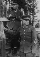 Gueorgui Zhúkov (der.) junto a Semión Timoshenko (izq.) en 1940.