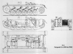 Plano del chasis del Pz.II Ausf. c y su nueva suspensión y nueva mecánica.