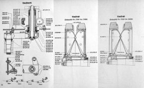 Plano del tren de rodaje de los Panzer II Ausf. D/E. A la derecha, en las secciones, se pueden apreciar diferencias entre las ruedas de un Ausf. D (Fgst.Nr. 27001-27800) y un Ausf. E (Fgst.Nr. 27801-28000).