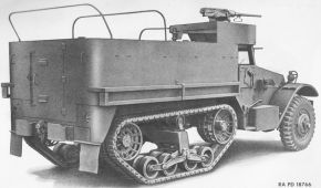 Parte trasera de un M5A1 Half-track Personnel Carrier.