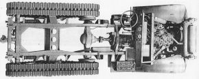 Vista superior del chasis de un M2 Half-track Car.