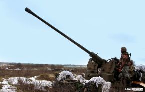 Un cañón antiaéreo S-60 de las Fuerzas de Defensa Territorial de Ucrania en la región de Rivne, enero de 2023.