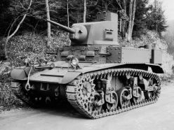 Un M3 Light Tank con su tercera torreta, la D39273 (redondeada con protección de anillo y cúpula).