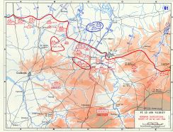 Disposición de las fuerzas alemanas en la noche del 24 al 25 de juli o de 1944.